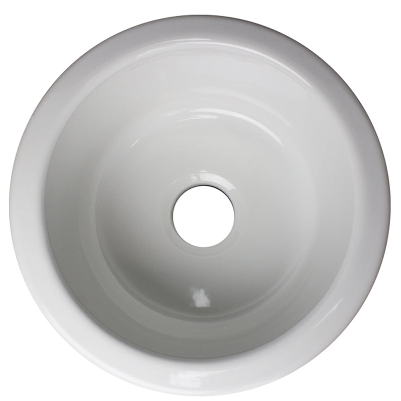 Nantucket Sinks Hyannis-18 18 inch Fireclay Round Bar-Prep Sink