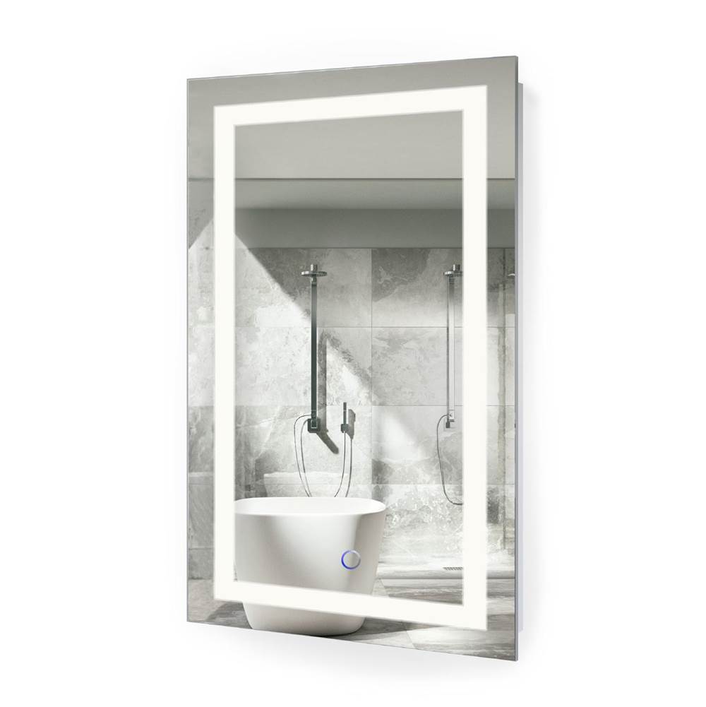 Krugg ICON1830 Icon 18 x 30 LED Bathroom Mirror With Dimmer and Defogger Lighted Vanity Mirror