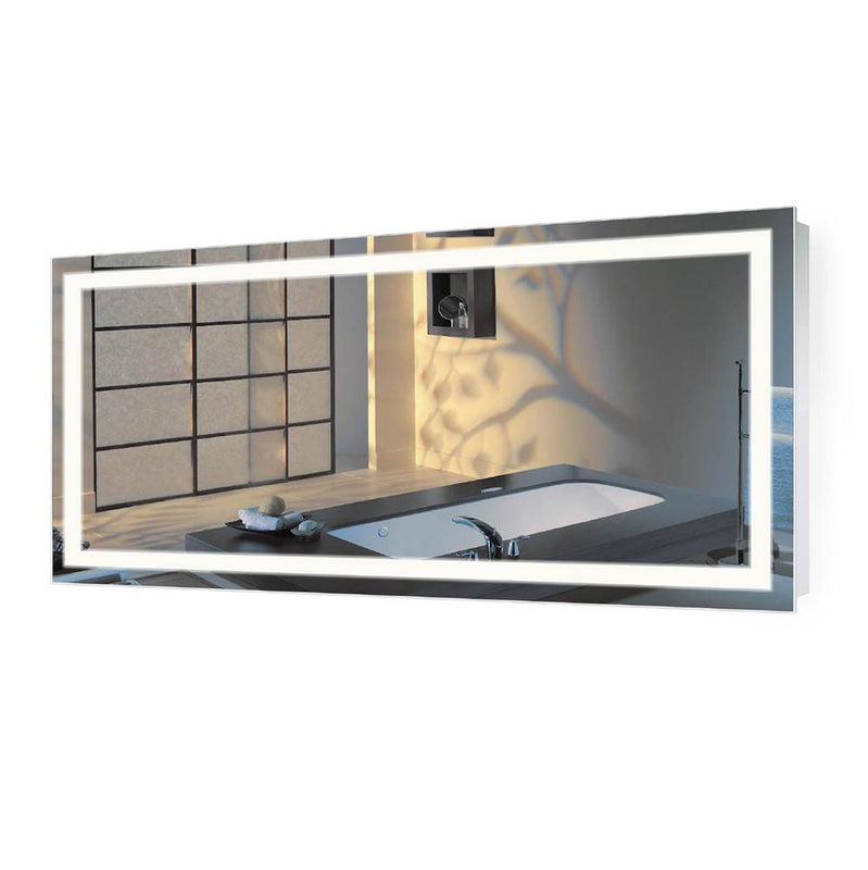 Krugg ICON6030 Icon 60 X 30 LED Bathroom Mirror With Dimmer and Defogger Large Lighted Vanity Mirror