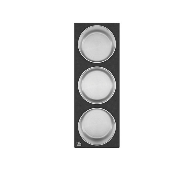 Prochef by Julien IH-SA-16-BK Condiment Bowls (3) For Prostation Sink 6X17 - Black Composite