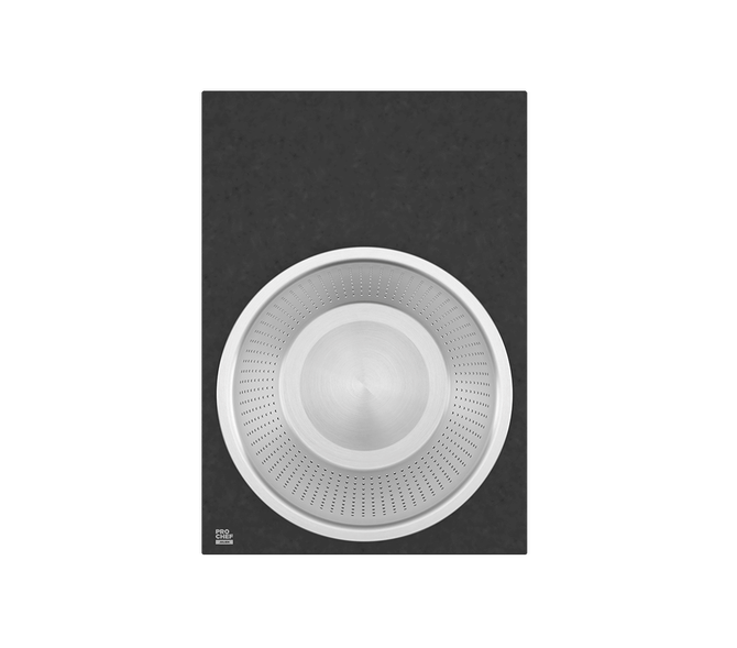 Prochef by Julien IH-SB-16-BK Mixing Bowl And Strainer Set For Prostation Sink 6X17 - Black Composite