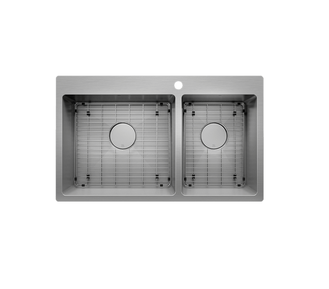 Prochef by Julien IHX60-TR-33209-G Proinox H60 Sink Topmount Double L18X16X9 R12X16X9 With Grid
