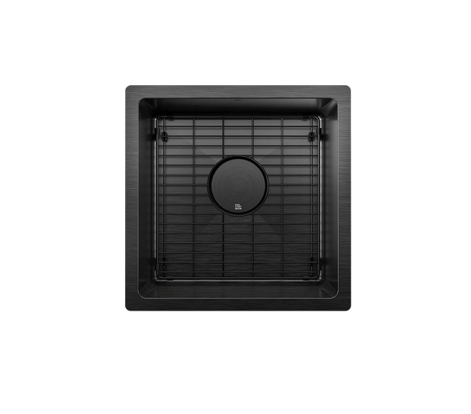 Prochef by Julien IHX60-US-17178-TBK-G Proinox H60 Bar Sink Undermount Single 15X15X8 With Grid - Black (PVD)