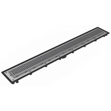 Load image into Gallery viewer, Infinity Drain USQ-A 54 54&quot; Complete Universal Infinity Drain? Kit with ABS Channel and Squares Pattern Grate in Satin Stainless
