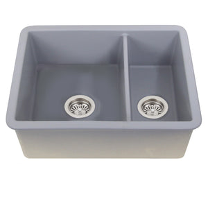 Nantucket Sinks ISFC24x18 Island Collection 24" Double Bowl Dualmount Sink