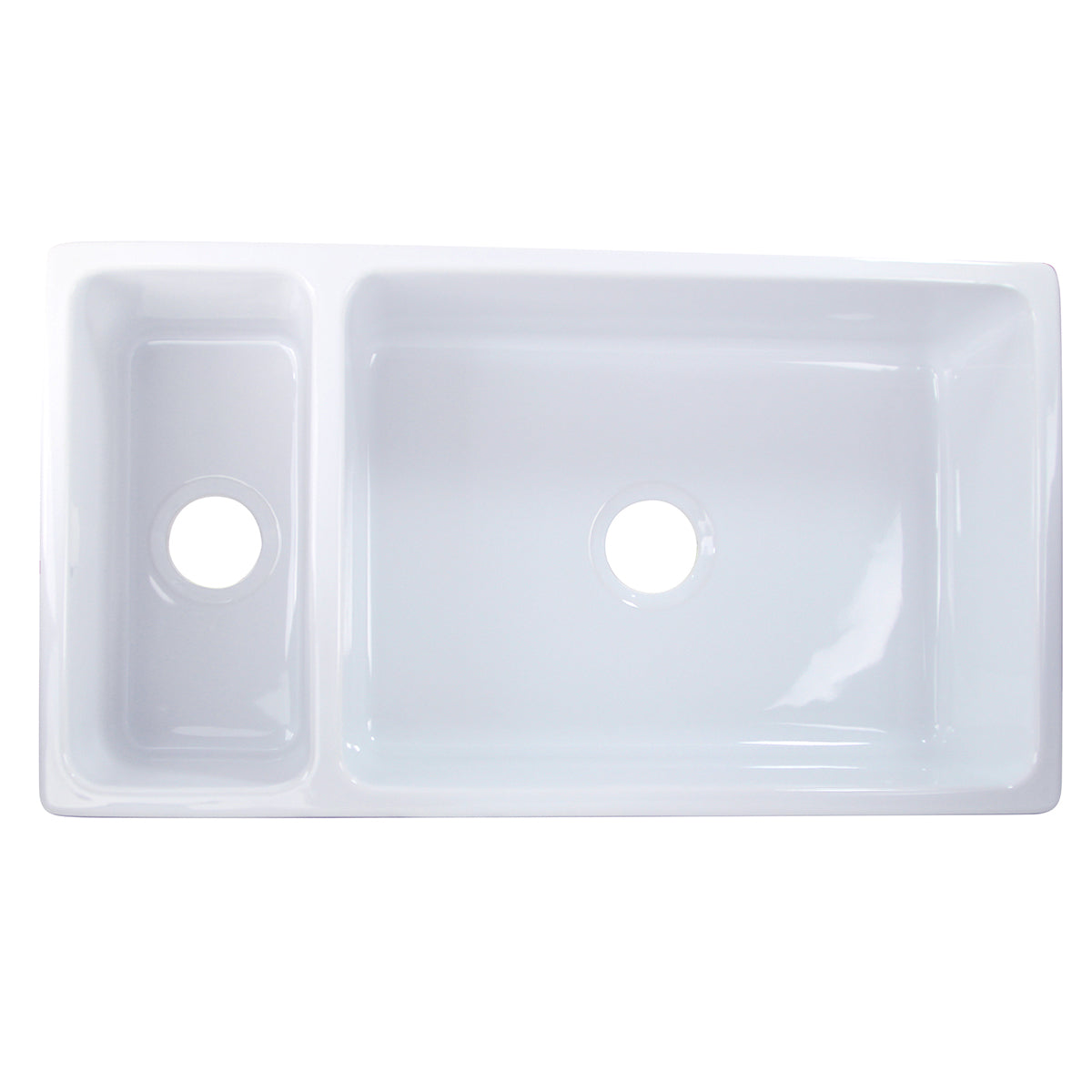 Nantucket Sinks ISFCGW35X19DBSO Reversible Double Bowl Italian Farmhouse Sink