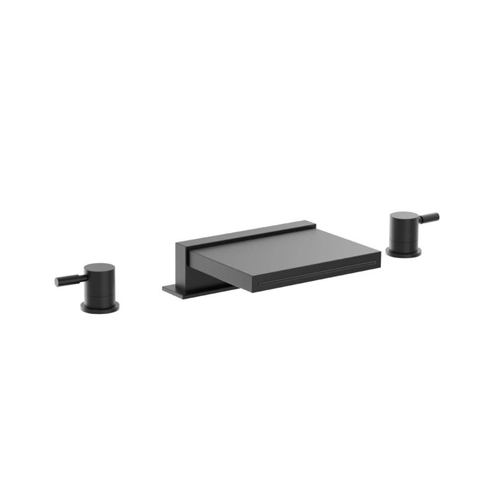 Flusso Serie 100 100.2410CF 3 Hole Deck Mount Cascade / Sheet Flow Roman Tub Faucet
