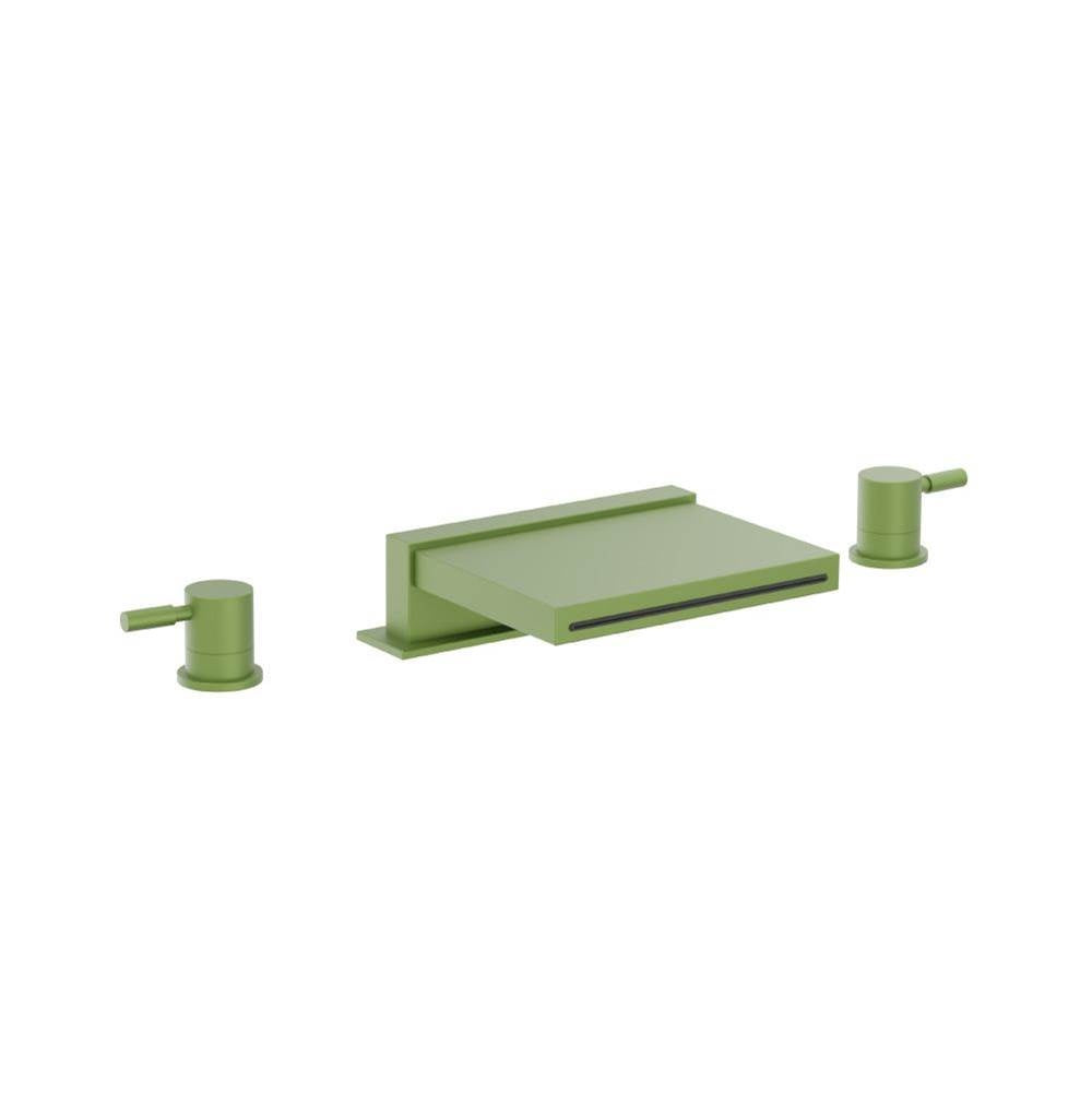 Flusso Serie 100 100.2410CF 3 Hole Deck Mount Cascade / Sheet Flow Roman Tub Faucet