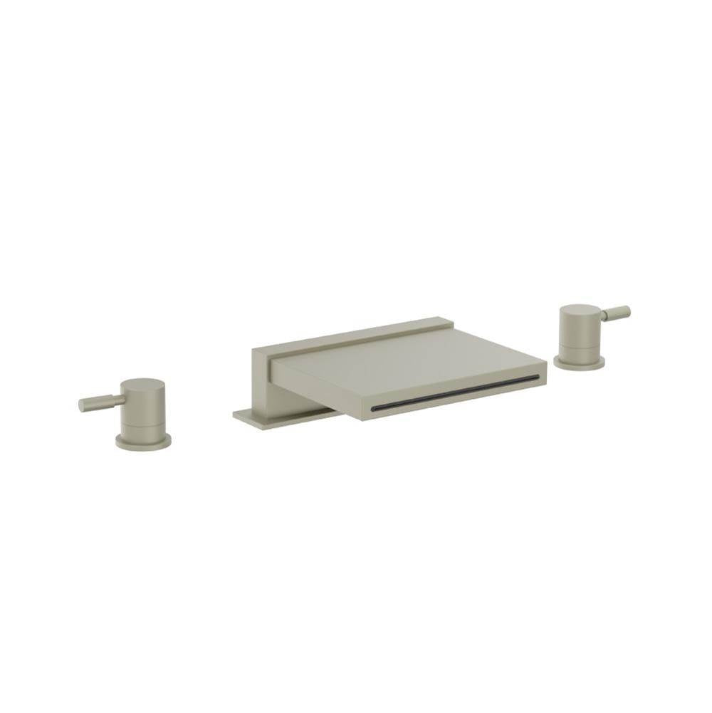 Flusso Serie 100 100.2410CF 3 Hole Deck Mount Cascade / Sheet Flow Roman Tub Faucet
