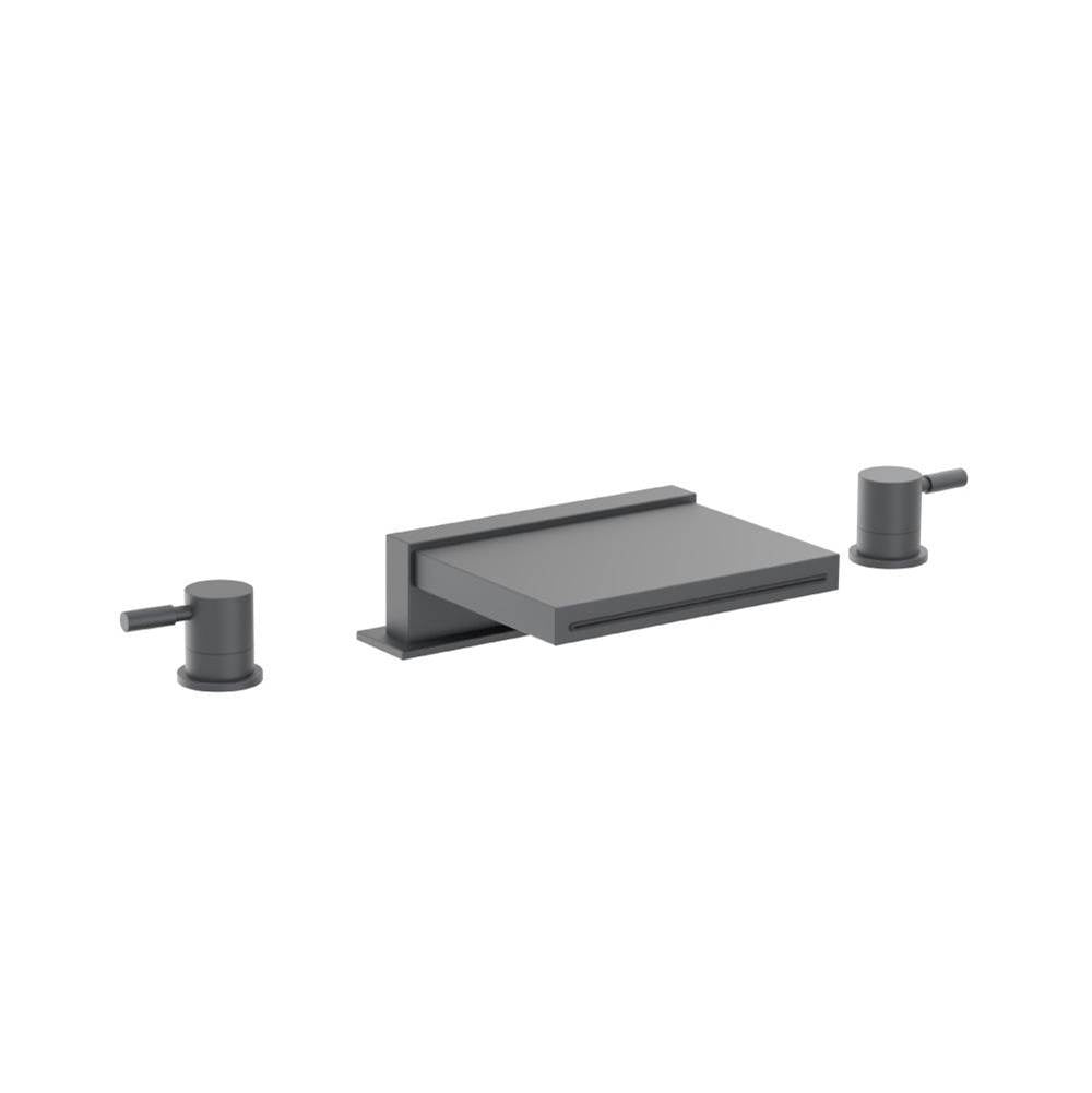 Flusso Serie 100 100.2410CF 3 Hole Deck Mount Cascade / Sheet Flow Roman Tub Faucet