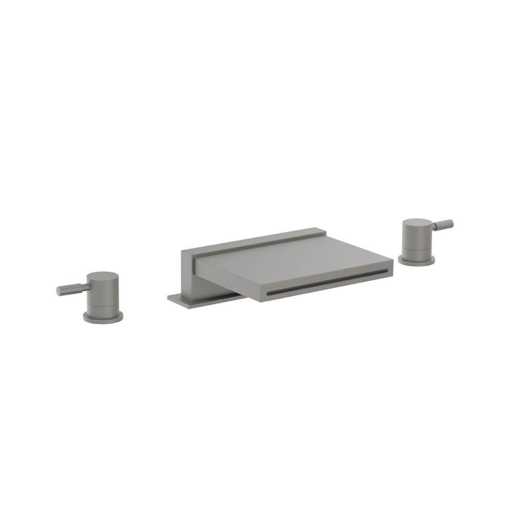 Flusso Serie 100 100.2410CF 3 Hole Deck Mount Cascade / Sheet Flow Roman Tub Faucet