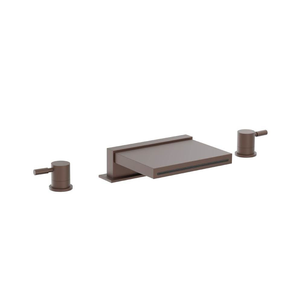 Flusso Serie 100 100.2410CF 3 Hole Deck Mount Cascade / Sheet Flow Roman Tub Faucet