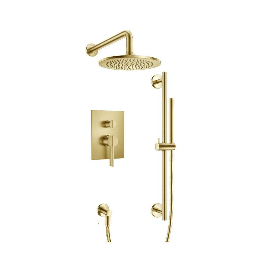 Flusso Serie 145 145.3350 Two Output Shower Set With Shower Head, Hand Held And Slide Bar