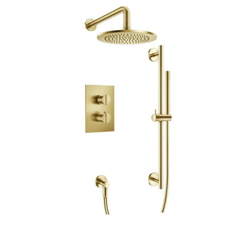 Flusso 145.7100 Two Output Shower Set With Shower Head, Hand Held And Slide Bar