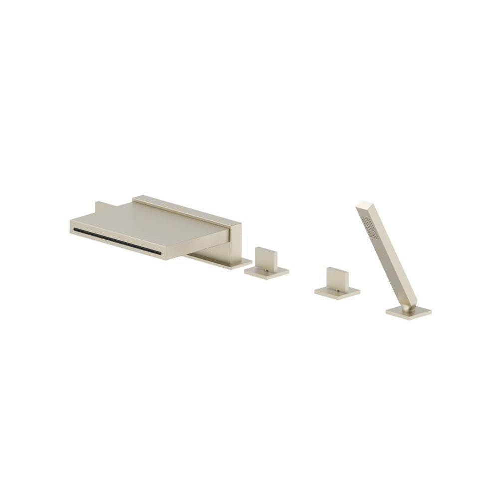 Flusso 160.2420CF Five Hole Deck Mounted Cascade Flow Roman Tub Faucet With Hand Shower - Parent