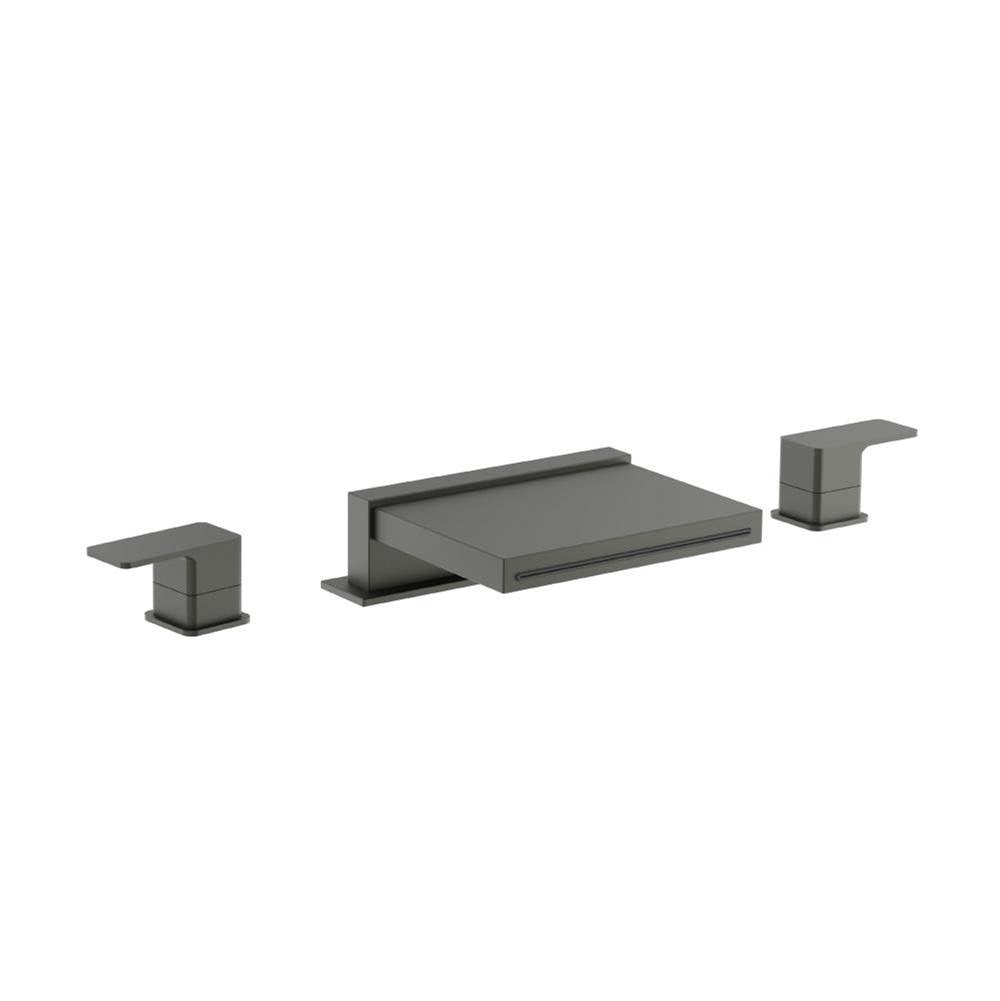 Flusso Serie 196 196.2410CF 3 Hole Deck Mount Cascade / Sheet Flow Roman Tub Faucet