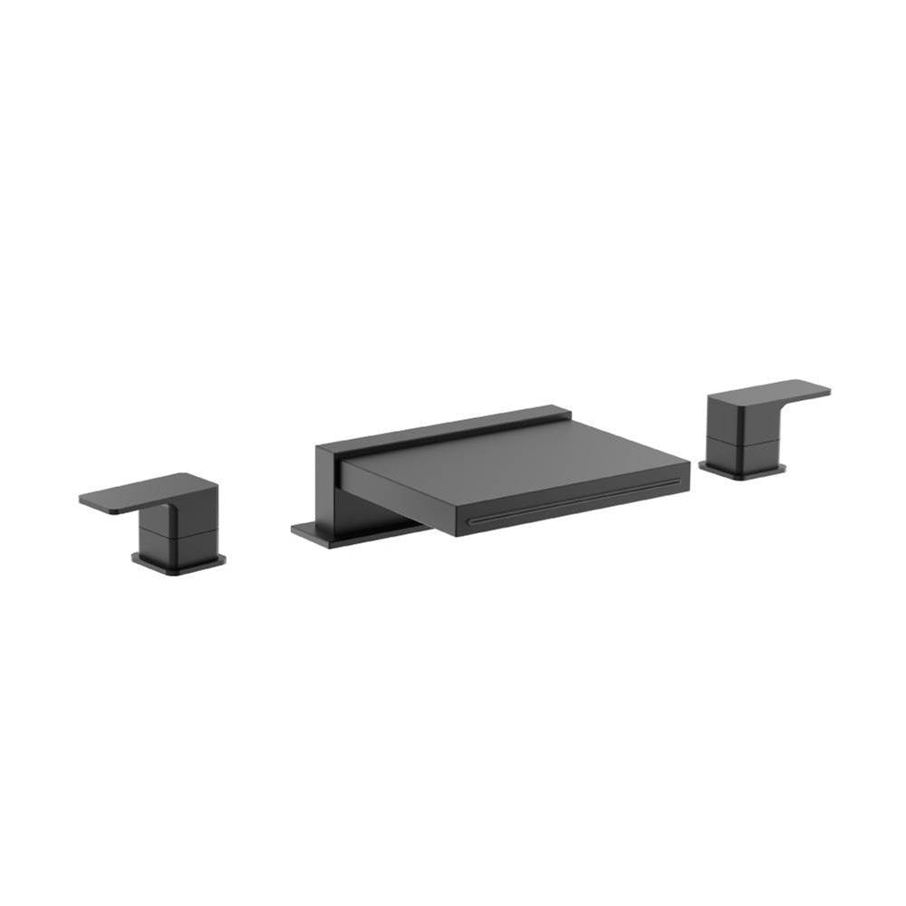Flusso Serie 196 196.2410CF 3 Hole Deck Mount Cascade / Sheet Flow Roman Tub Faucet