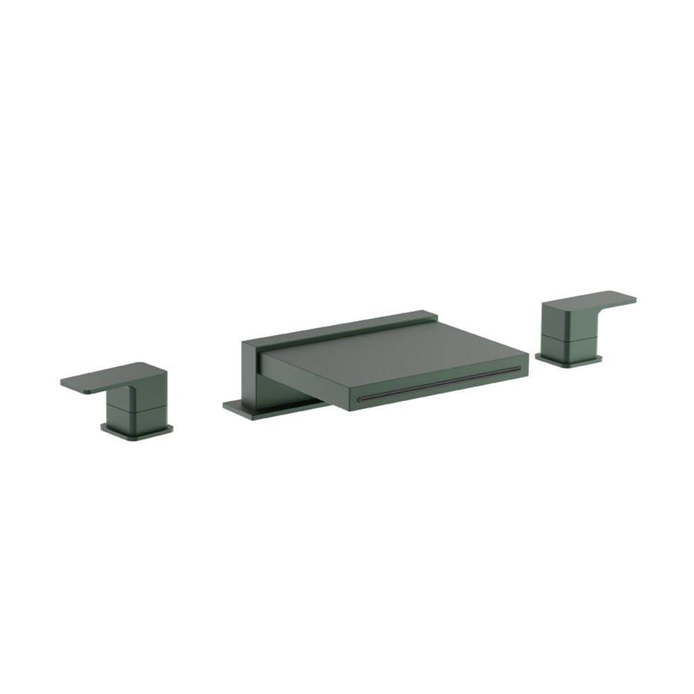 Flusso Serie 196 196.2410CF 3 Hole Deck Mount Cascade / Sheet Flow Roman Tub Faucet