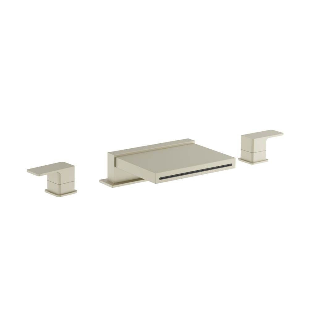 Flusso Serie 196 196.2410CF 3 Hole Deck Mount Cascade / Sheet Flow Roman Tub Faucet