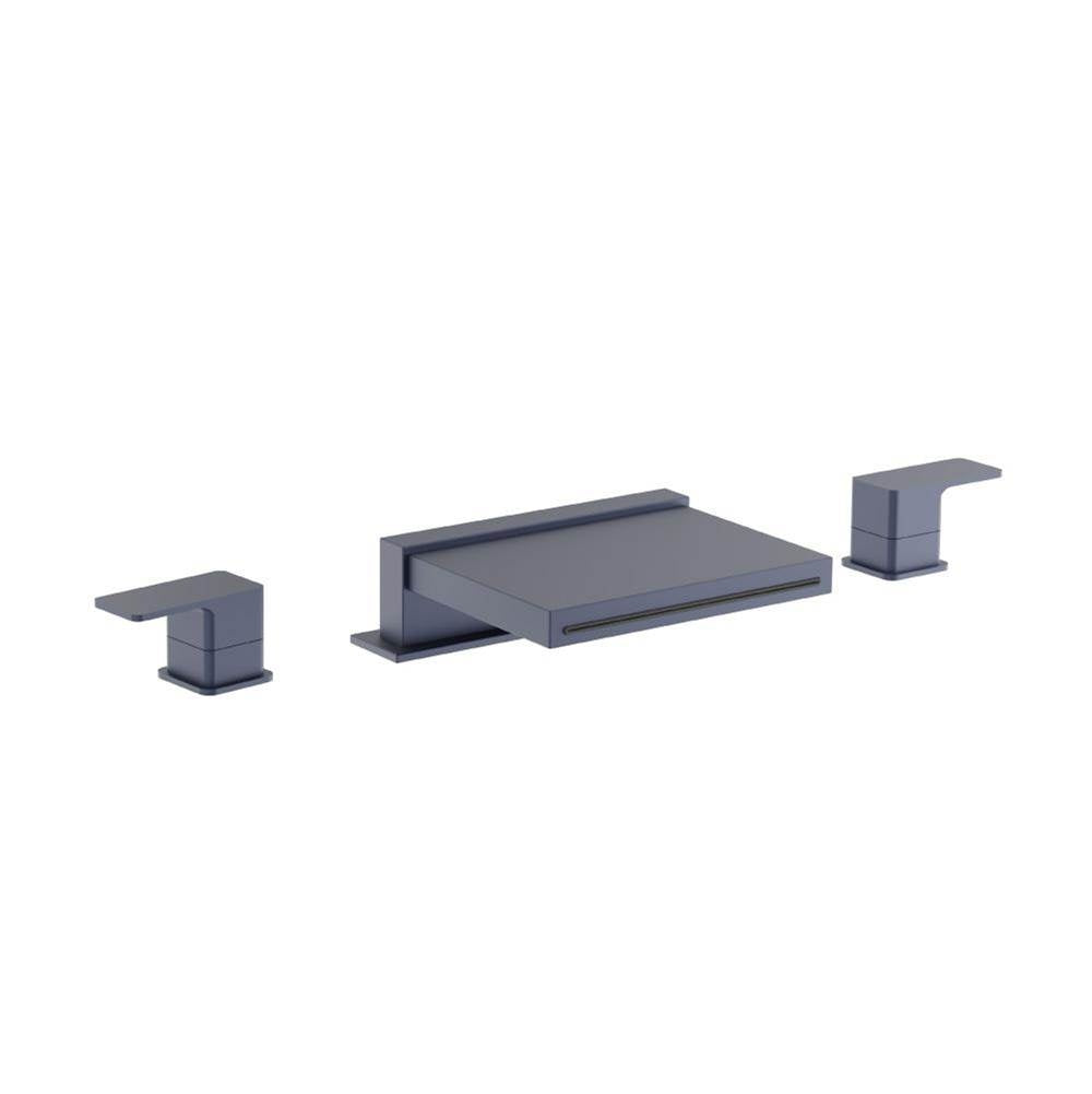 Flusso Serie 196 196.2410CF 3 Hole Deck Mount Cascade / Sheet Flow Roman Tub Faucet