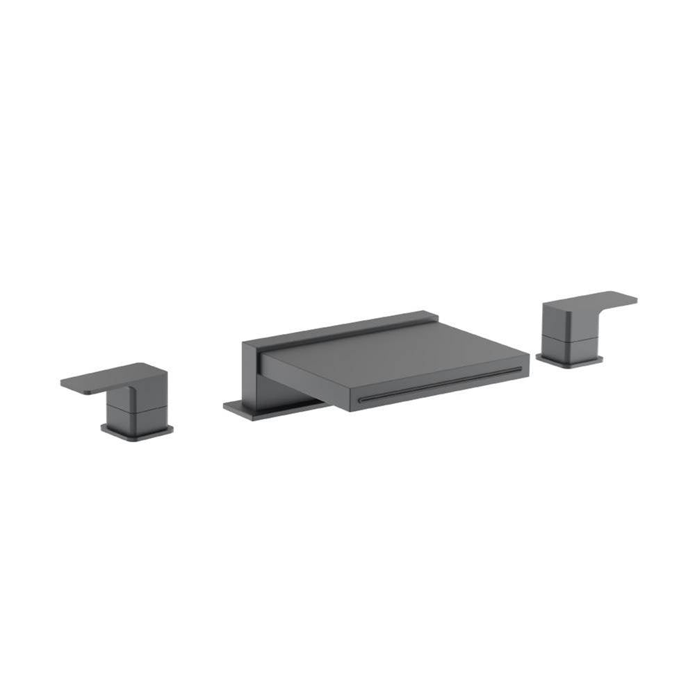 Flusso Serie 196 196.2410CF 3 Hole Deck Mount Cascade / Sheet Flow Roman Tub Faucet