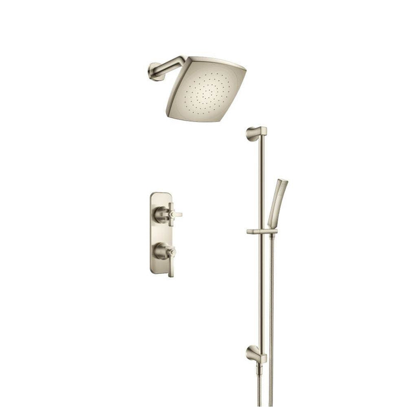 Flusso 270.7350 Two Output Shower Set With Shower Head, Hand Held And Slide Bar