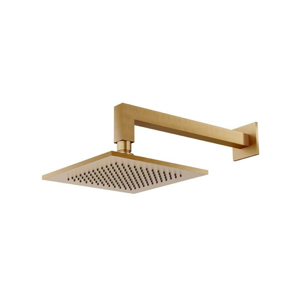 Flusso HS1001W 8" Solid Brass Showerhead / Rainhead With 12" Wall Mount Shower Arm