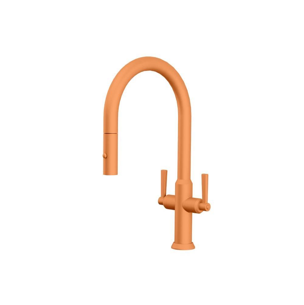Flusso K.1800 Velox - Dual Spray Stainless Steel Two Handle Kitchen Faucet With Pull Out