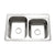 Houzer Glowtone Stainless Steel Drop-in Topmount 60/40 Double Bowl Kitchen Sink