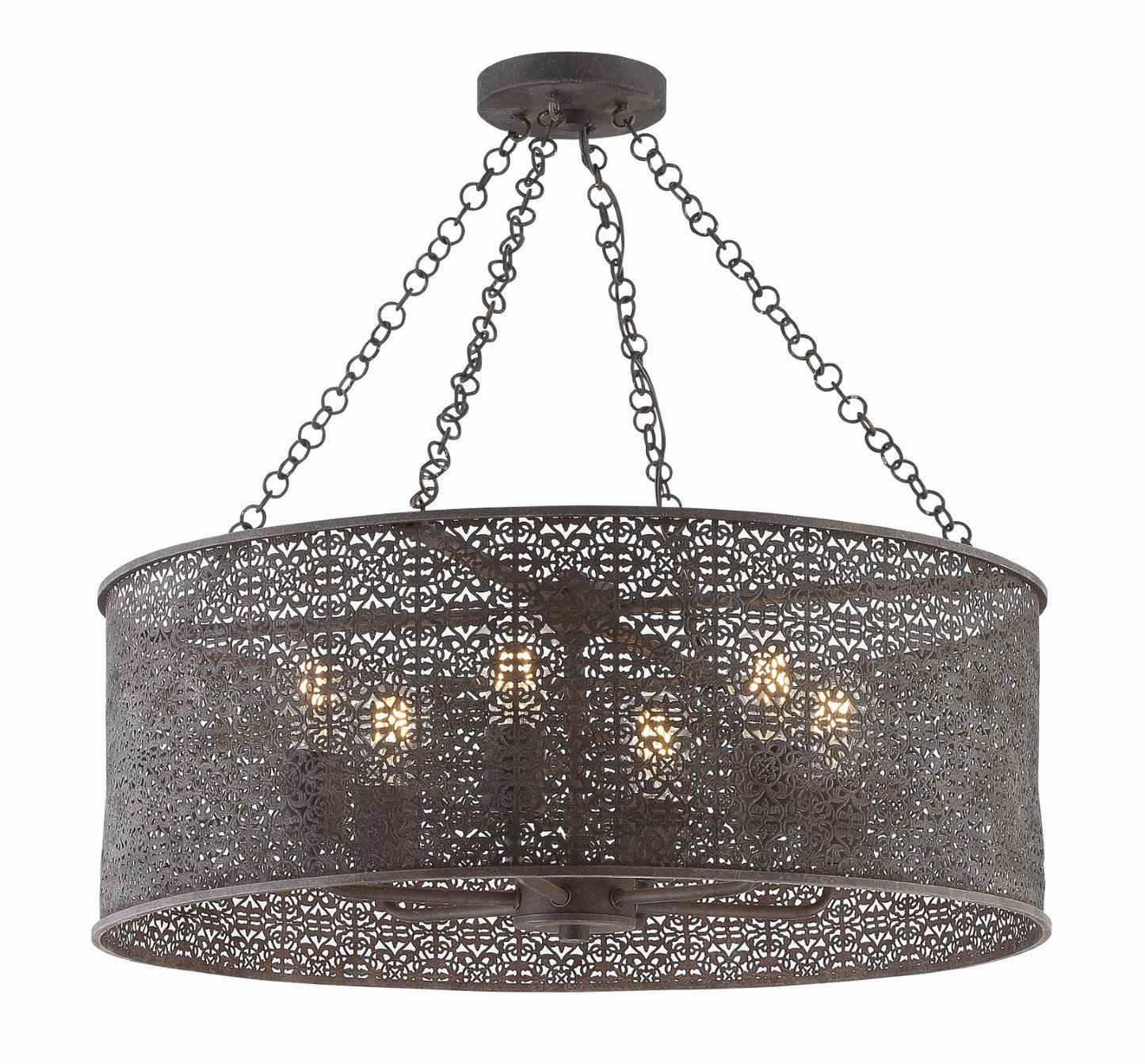 Crystorama JAS-A5016-FB Jasmine 6 Light Chandelier - Forged Bronze