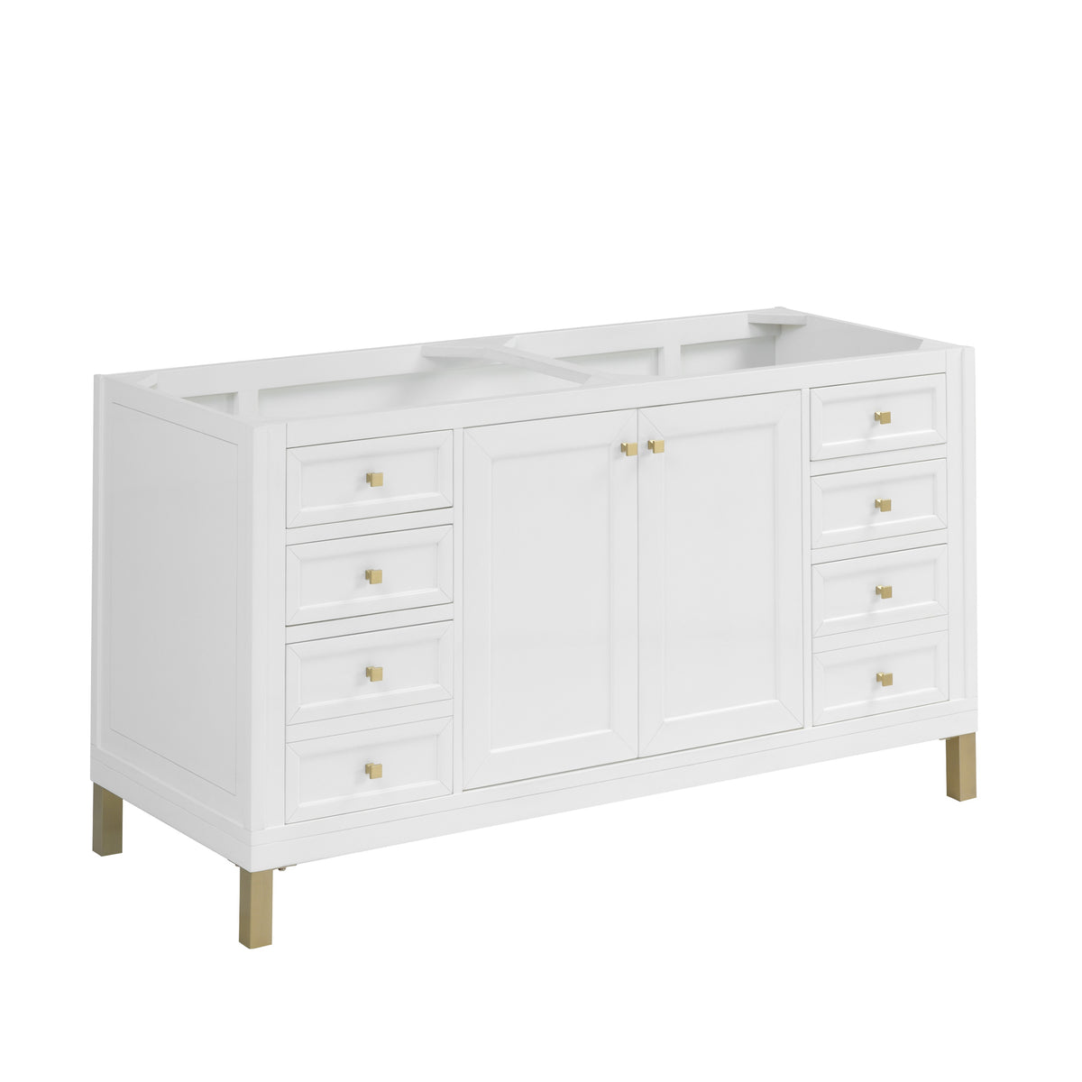 James Martin 503-V60D-M-GW Chicago 60" Double Vanity, Glossy White