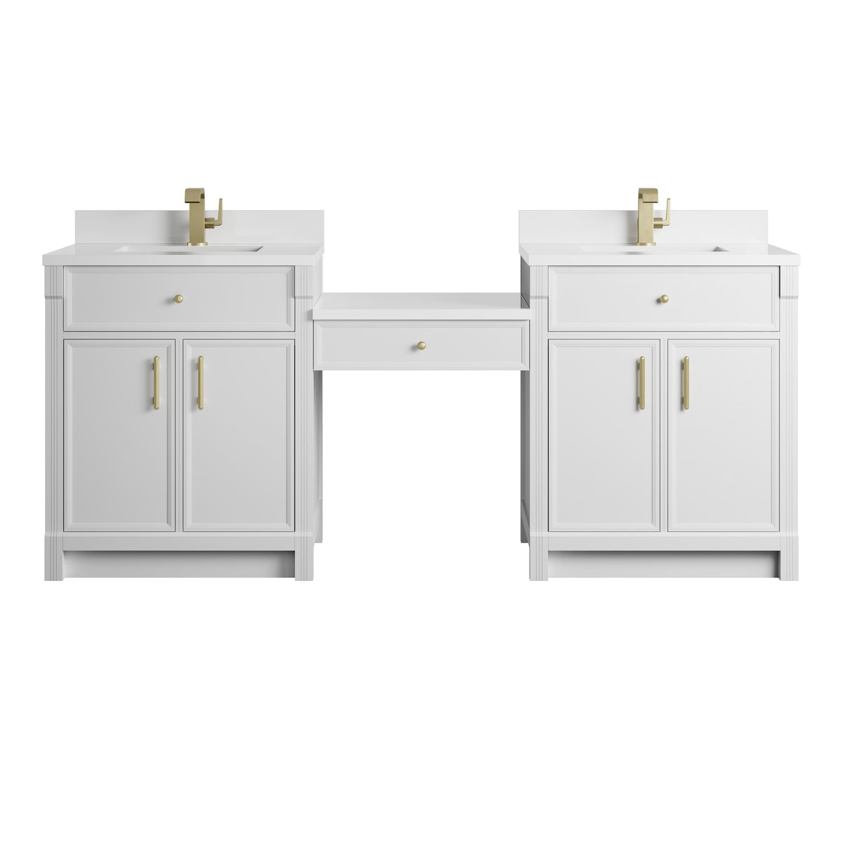 James Martin Bellshire 84" Dual Vanity Set with 24" Make-Up Counter - Parent