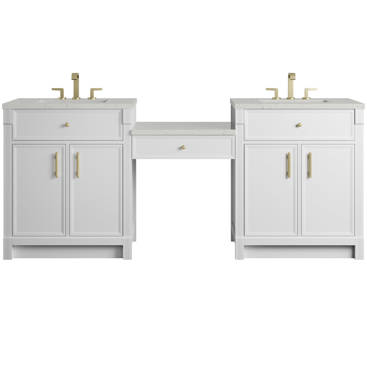James Martin Bellshire 84" Dual Vanity Set with 24" Make-Up Counter
