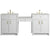 James Martin Bellshire 84" Dual Vanity Set with 24" Make-Up Counter