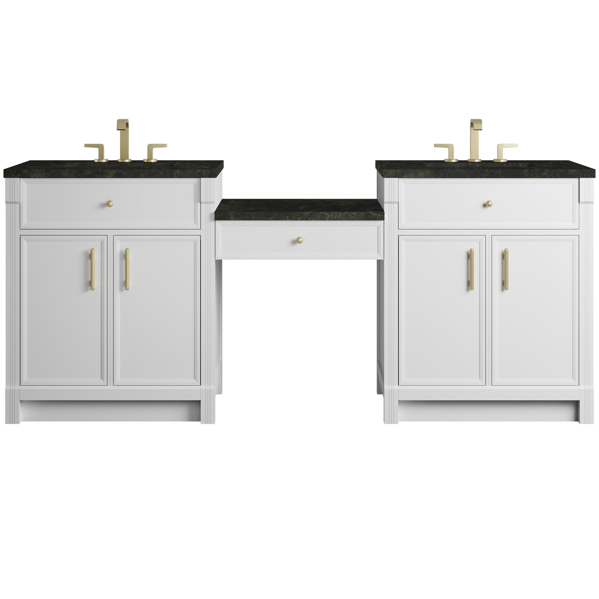 James Martin Bellshire 84" Dual Vanity Set with 24" Make-Up Counter