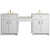 James Martin Bellshire 84" Dual Vanity Set with 24" Make-Up Counter