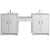 James Martin Bellshire 84" Dual Vanity Set with 24" Make-Up Counter
