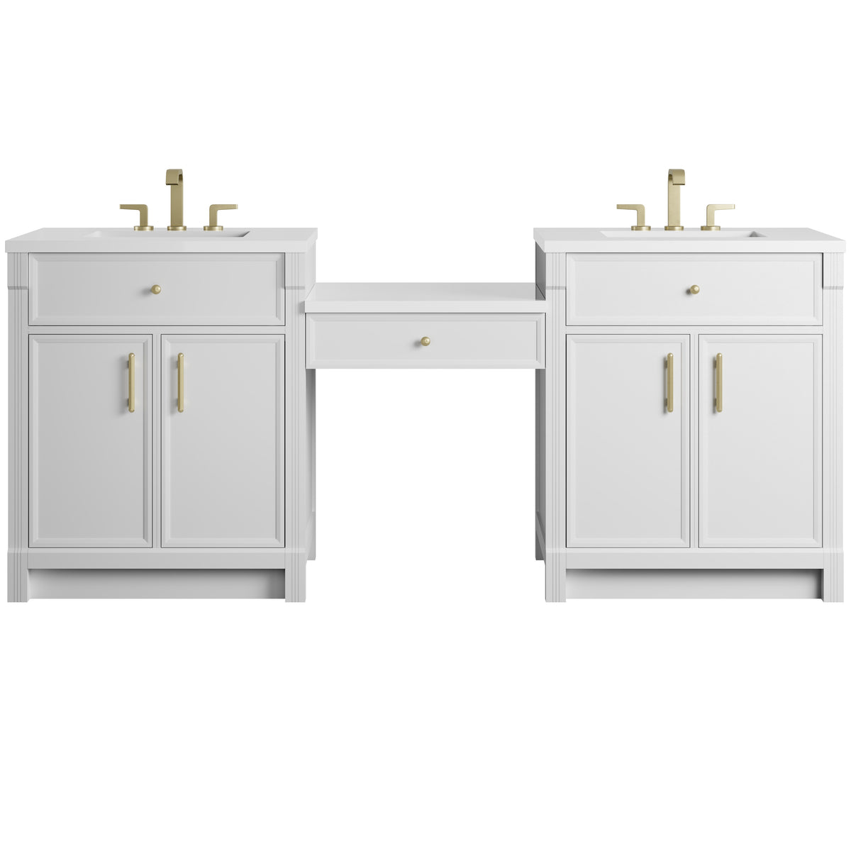James Martin Bellshire 84" Dual Vanity Set with 24" Make-Up Counter