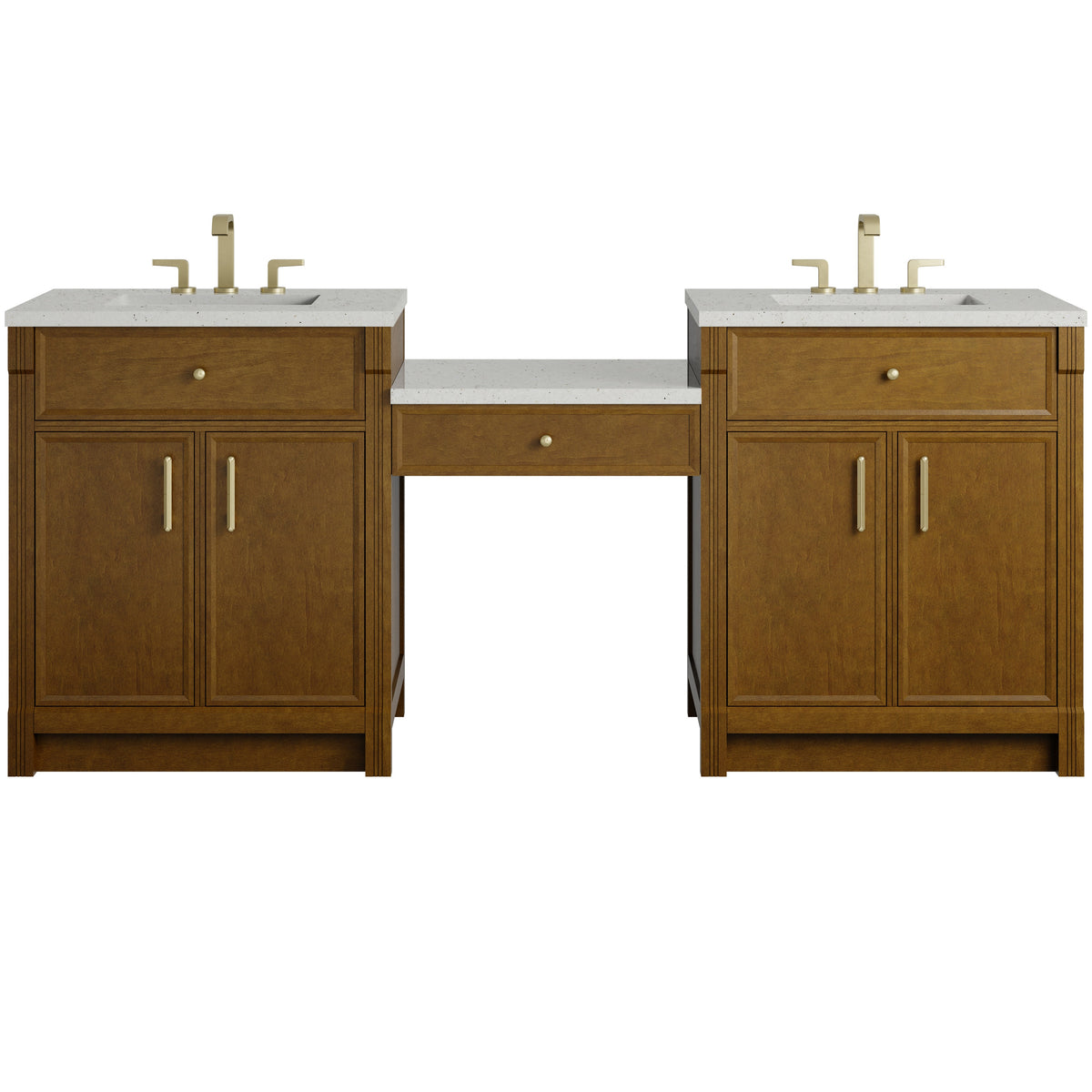 James Martin Bellshire 84" Dual Vanity Set with 24" Make-Up Counter