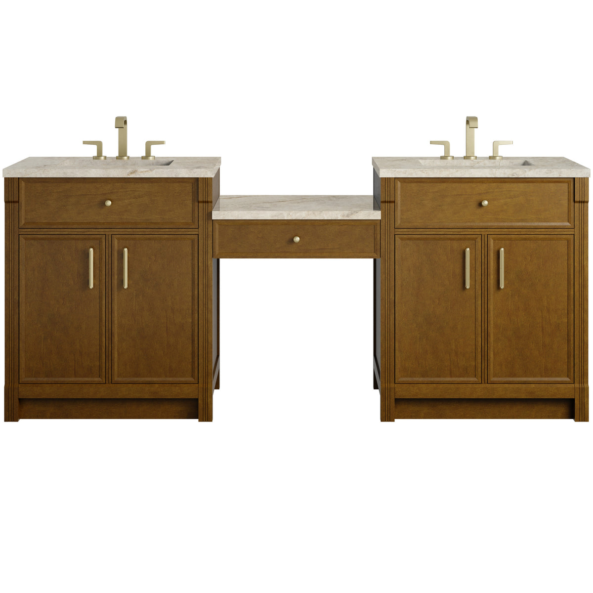 James Martin Bellshire 84" Dual Vanity Set with 24" Make-Up Counter