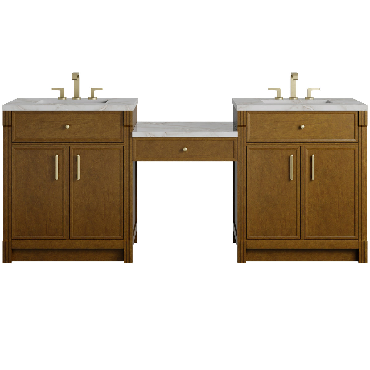 James Martin Bellshire 84" Dual Vanity Set with 24" Make-Up Counter