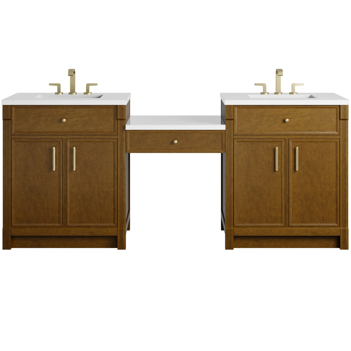 James Martin Bellshire 84" Dual Vanity Set with 24" Make-Up Counter