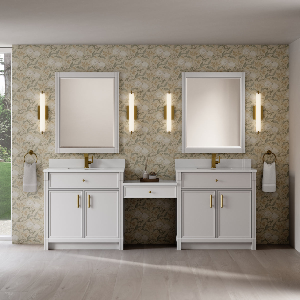 James Martin Bellshire 96" Dual Vanity Set with 24" Make-Up Counter - Parent