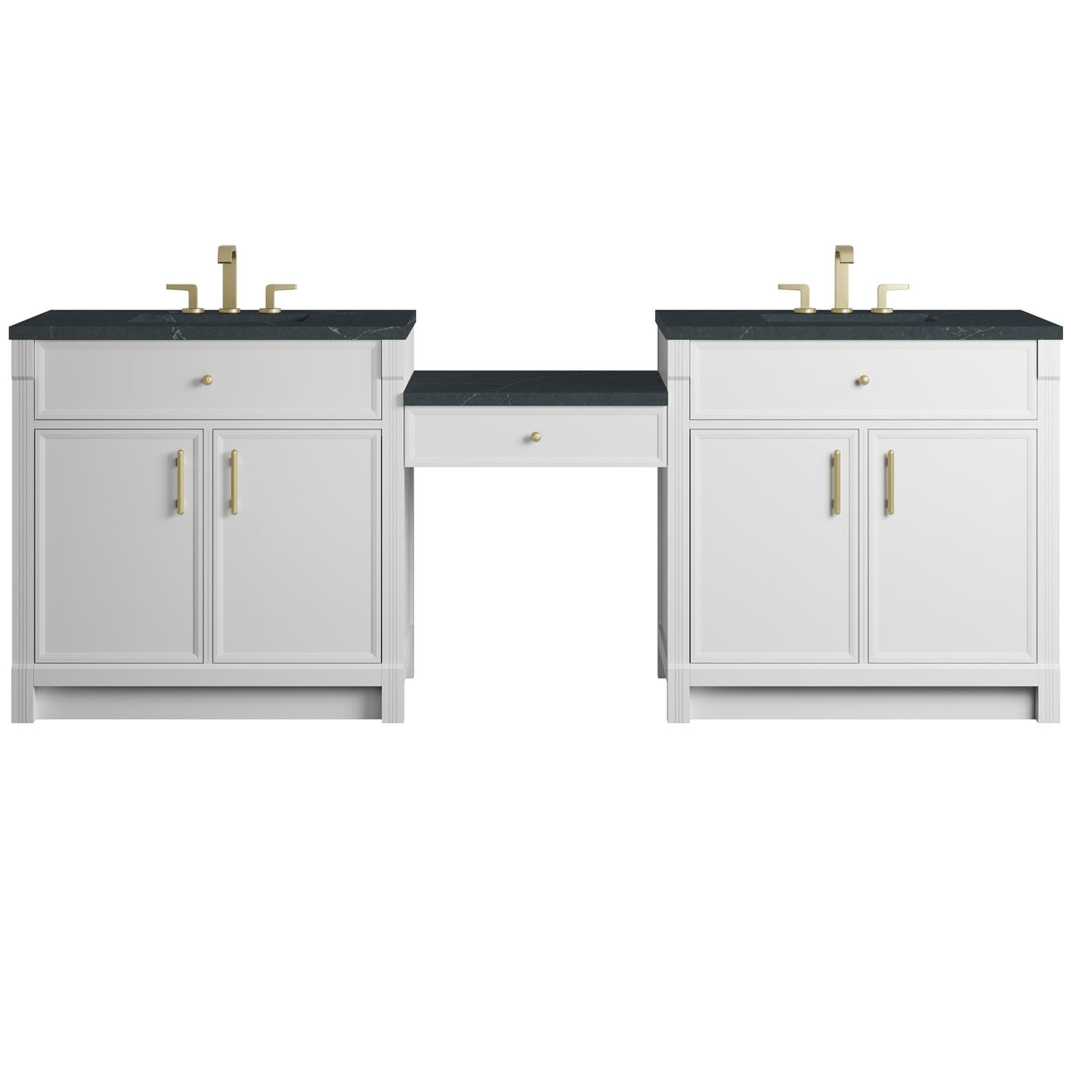 James Martin Bellshire 96" Dual Vanity Set with 24" Make-Up Counter