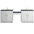 James Martin Bellshire 96" Dual Vanity Set with 24" Make-Up Counter