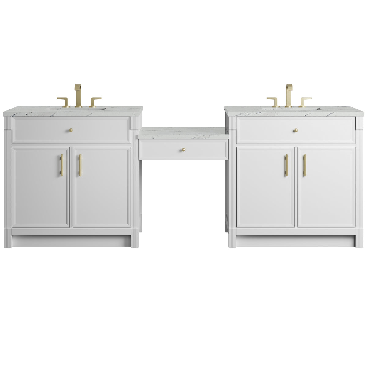 James Martin Bellshire 96" Dual Vanity Set with 24" Make-Up Counter