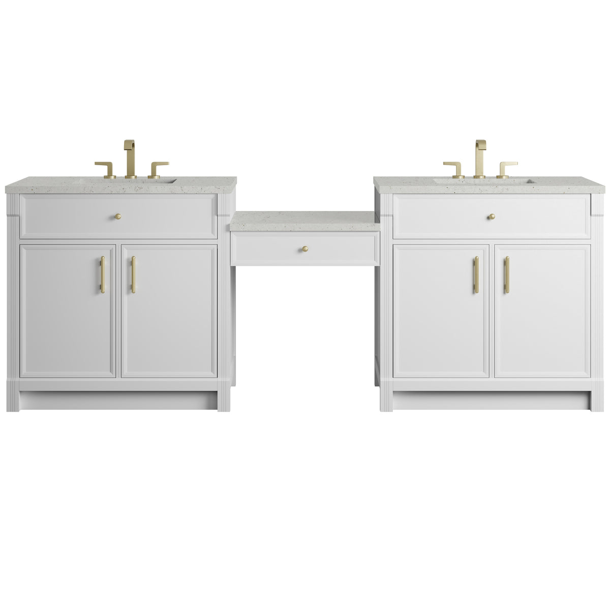 James Martin Bellshire 96" Dual Vanity Set with 24" Make-Up Counter
