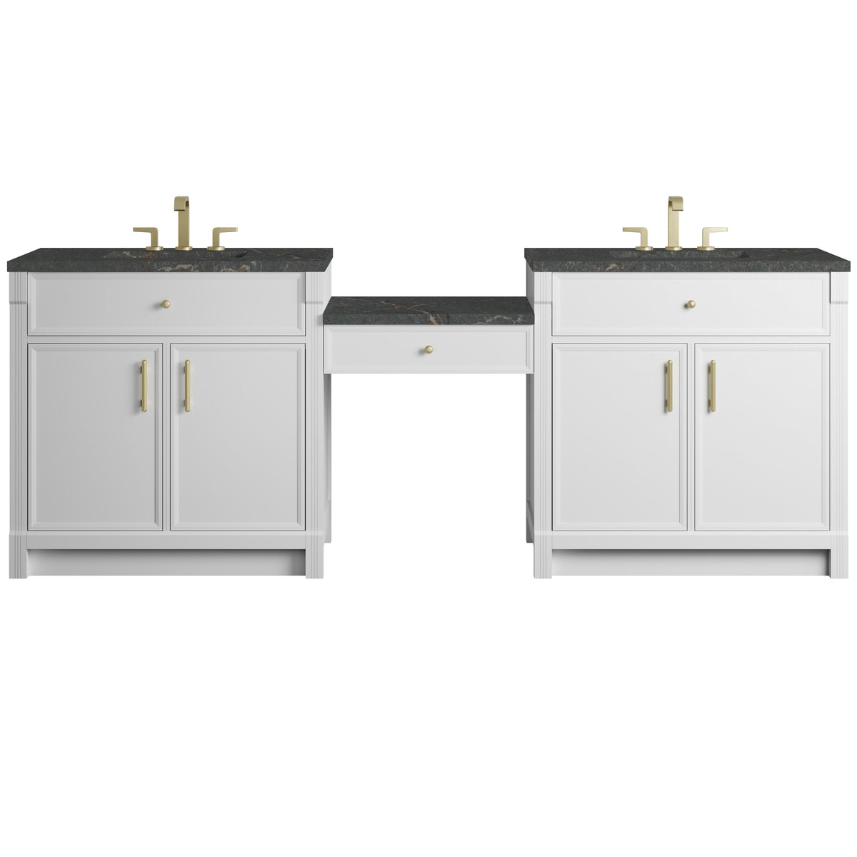 James Martin Bellshire 96" Dual Vanity Set with 24" Make-Up Counter