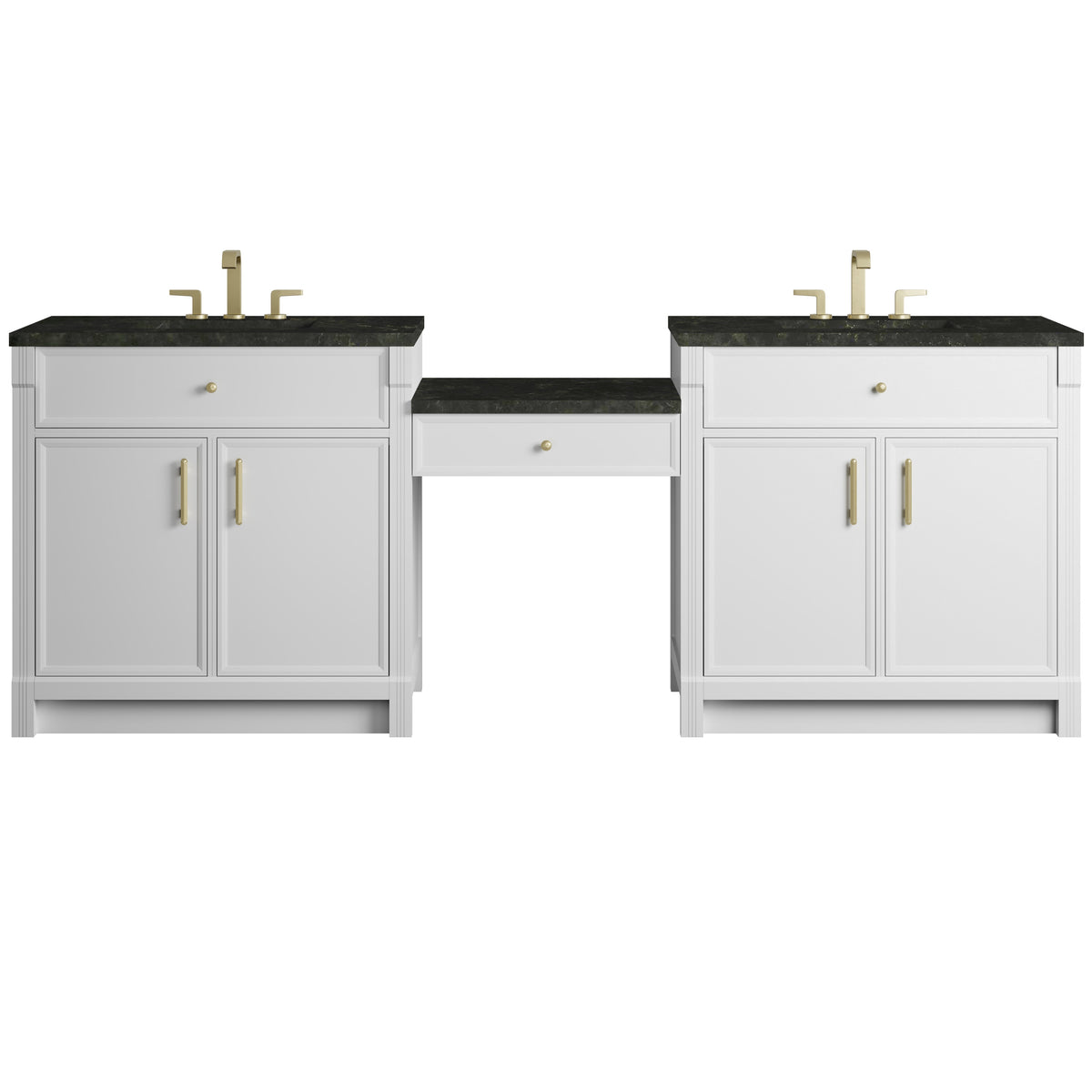James Martin Bellshire 96" Dual Vanity Set with 24" Make-Up Counter