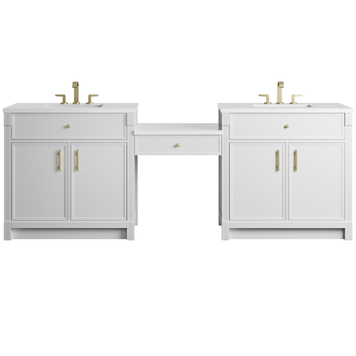 James Martin Bellshire 96" Dual Vanity Set with 24" Make-Up Counter